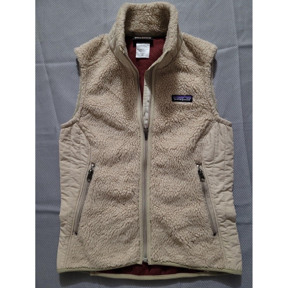 Patagonia Synchilla Women's Beige Full Zip Sleeveless Vest Regular Fit XS